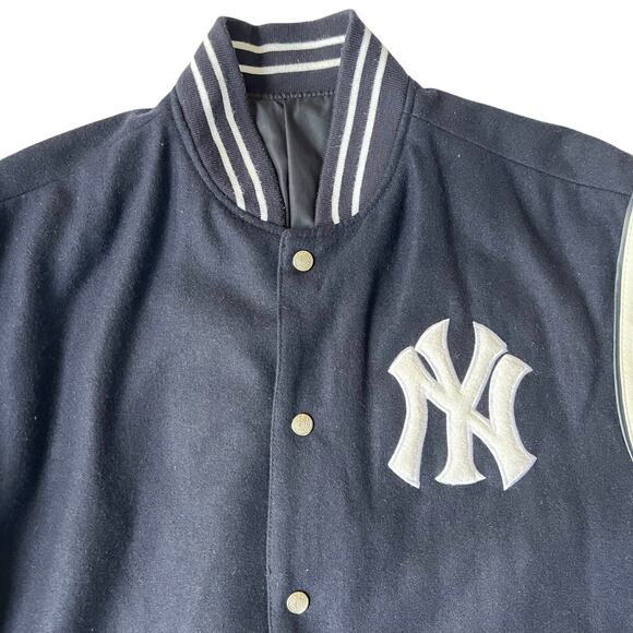 Vintage 1990s New York Yankees Reversible Varsity Jacket by JH Design –Sz Medium - Picture 9 of 16